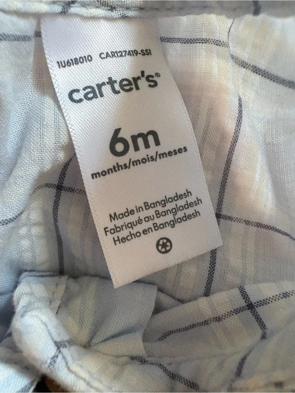 Carter's Light Blue Plaid Dress, Bloomers & Sun Hat Set